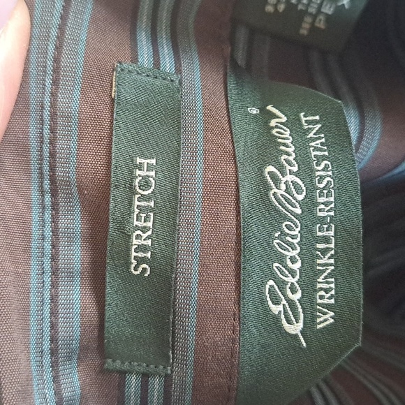 NEW Eddie Bauer Petite Wrinkle-Resistant Stretch Button Up Shirt Cotton Striped - Picture 2 of 11